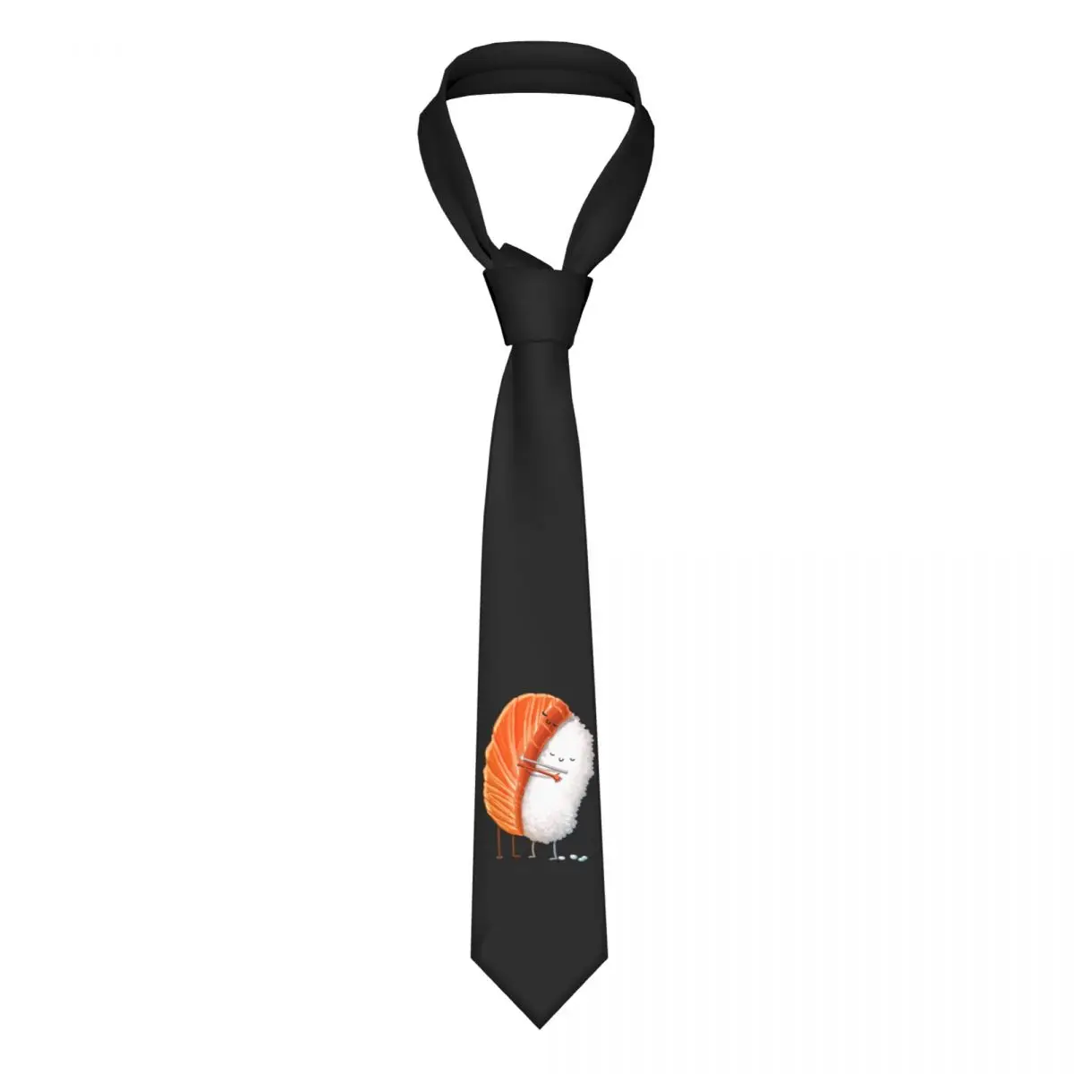 

Customized Cute Sushi Hug Neck Ties Men Classic Cartoon Japanese Food Silk Wedding Necktie