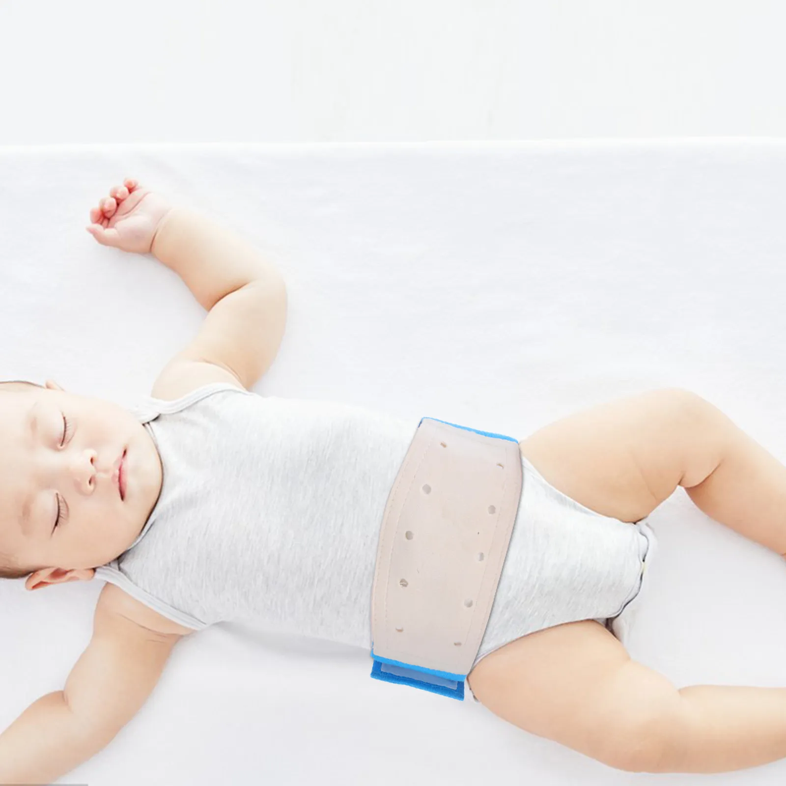 Baby Belly Button Band Newborn Umbilical Binder with Adjustable Fit Breathable Cotton Infant Hernia Support Belt Belly