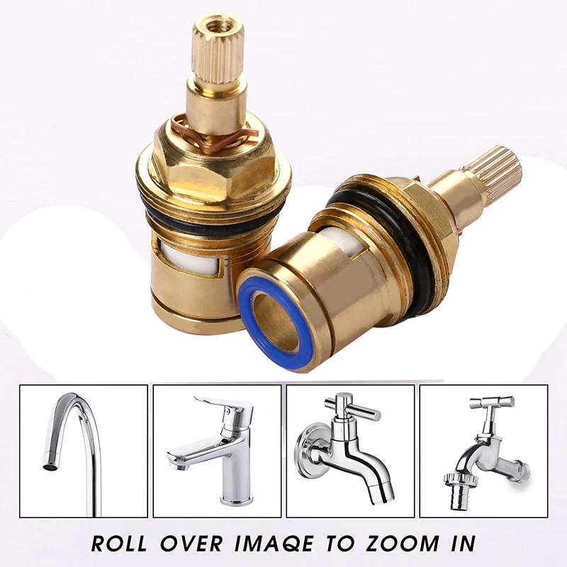 2PCS Brass Ceramic Stem Ceramic Disc Cartridge Faucet Valve Cartridge Repair Replacement Parts Replacement Faucet