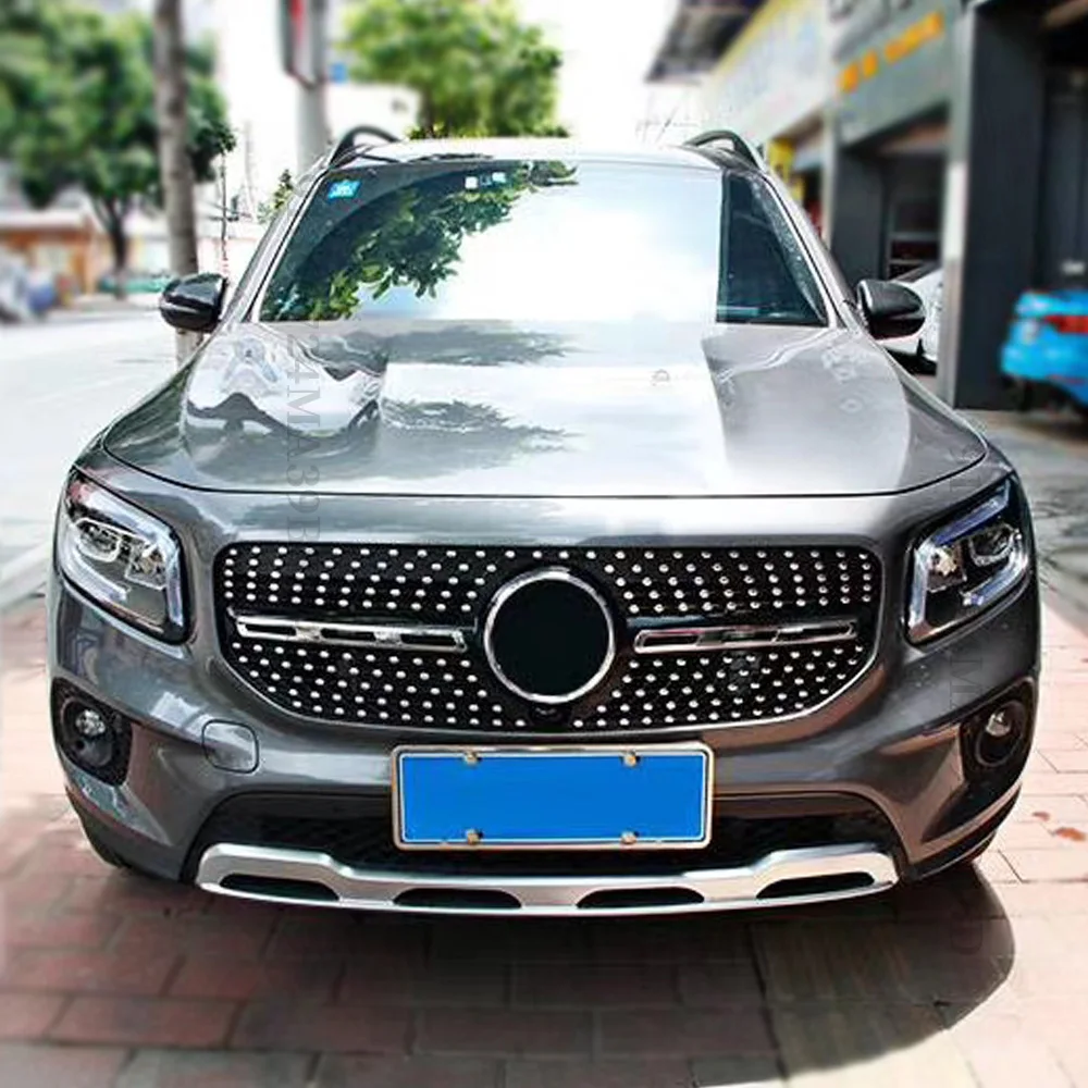 Hood Mesh Front Bumper Grille Racing Grill For Mercedes Benz GLB X247 W247 2019-2022 220 250 AMG Line GT Diamond Style Tuning