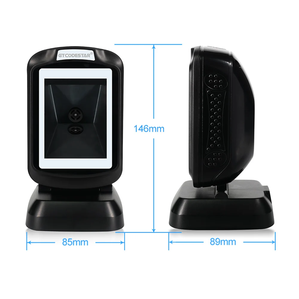 GTCODESTAR 2D Scan Platform Supermarket Desktop Barcode Scanner Wired Hands-Free Barcode Reader 1D QR Code Table Mounted Scanner