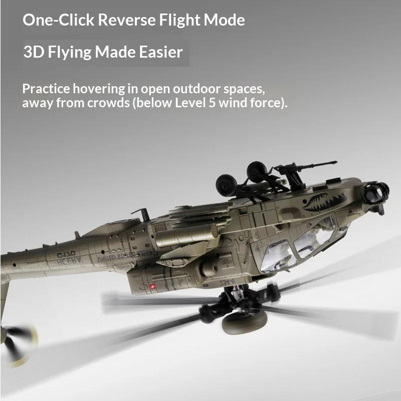 RC ERA C170 AH-64 Apache RC Armed Helicopter 6CH Scale Aeromodel Optical Flow Positioning One Key Inverted Flight Hobby Collecti