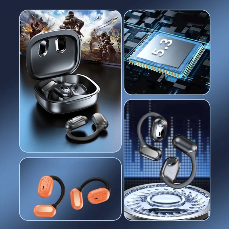 سماعات أذن لاسلكية LY7 سماعات أذن مفتوحة للاستماع السلس سماعات أذن طويلة الأمد سماعات رياضية E8BA