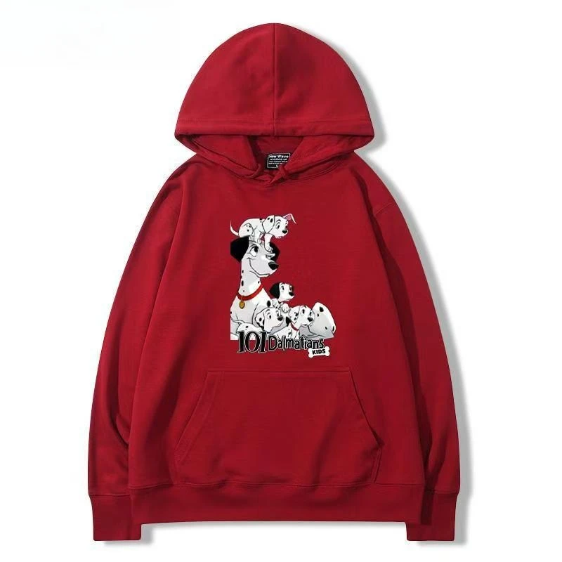 

Женская толстовка Disney 101 Dalmatians, новая осенне-зимняя модель с флисовой подкладкой, модный свитшот с принтом Круэллы и пятнистых собак, трендовая модель для интенсивных соревнований