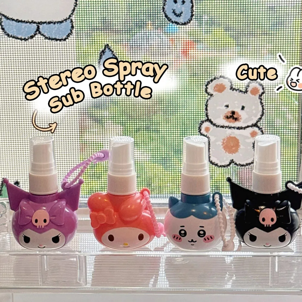 50ml Kawaii Sanrio Spray Bottle Hello Kitty Stitch Capybara Cute Travel Portable Perfume Alcohol Press Bottle image 2