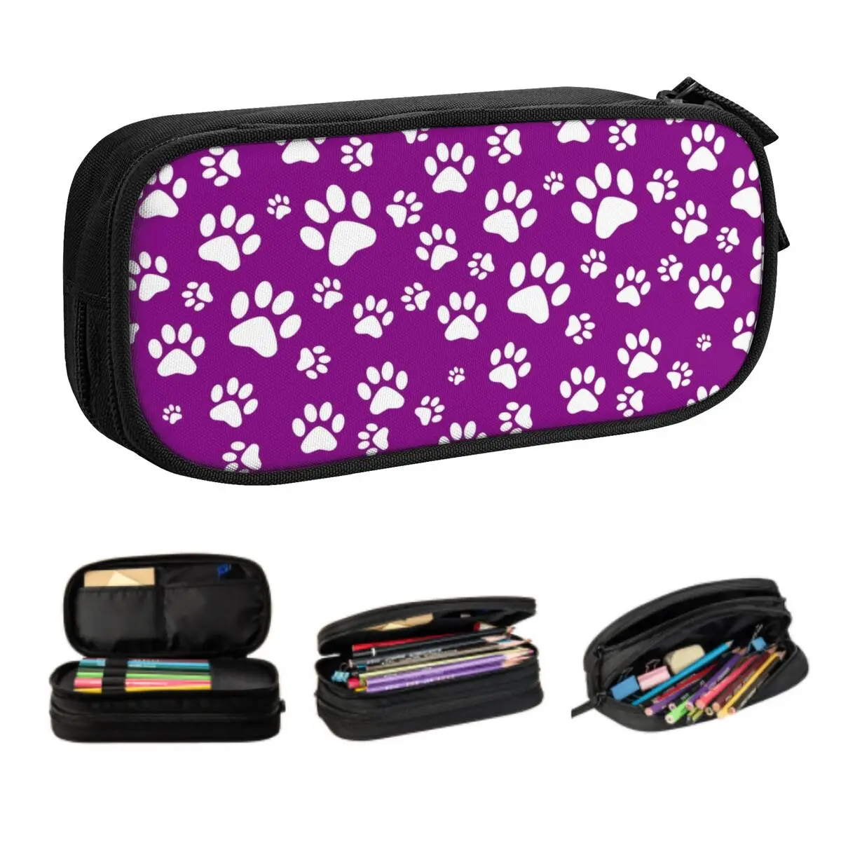 

Custom Kawaii Pet Dog Paw Pattern Pencil Cases for Girl Boy Big Capacity Animal Footprint Gift Pencil Box School Supplies