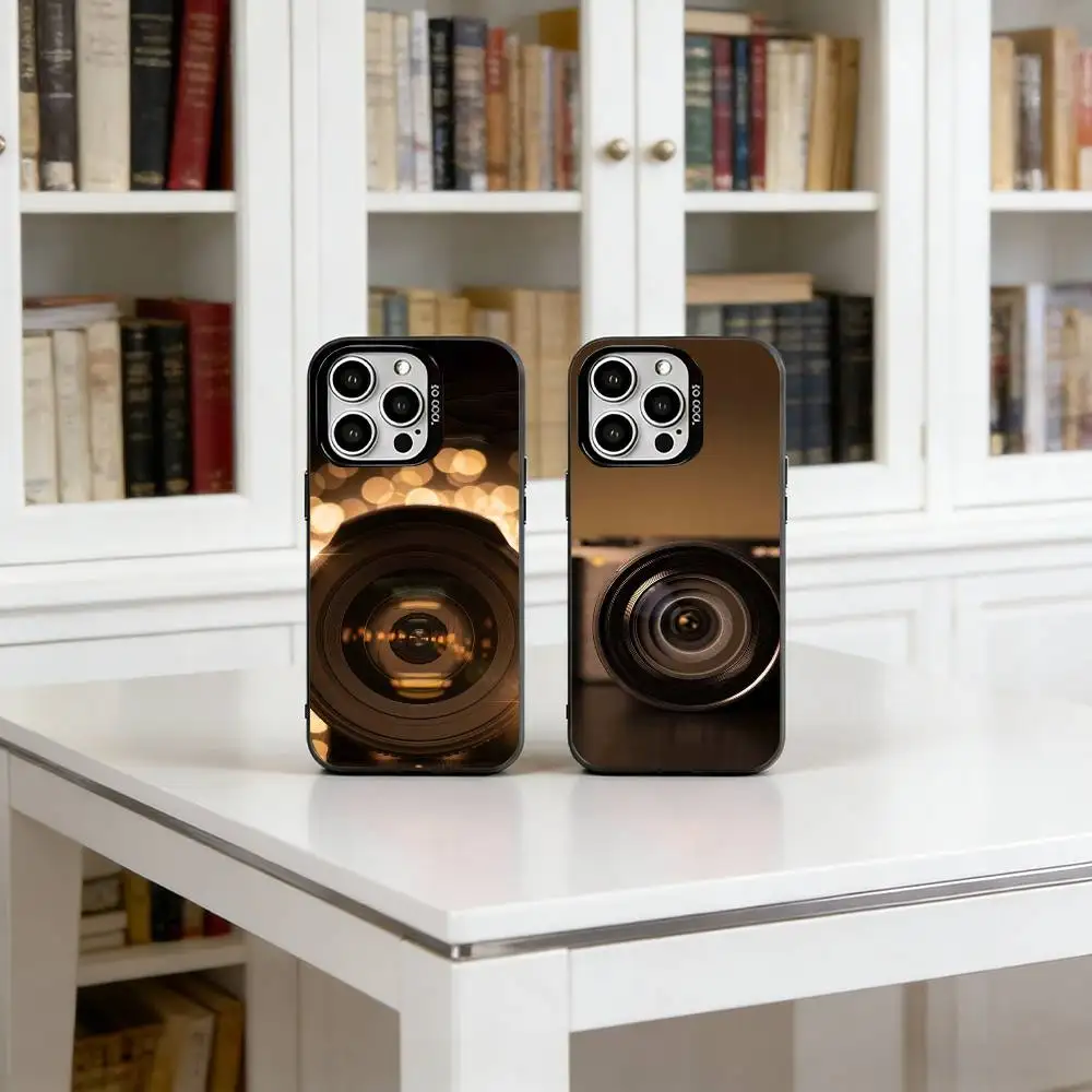 

Fashion classic camera lens Phone Case For iPhone 17,16,15,14,13,12,11 Plus,Pro Max,XS,Colorful Silver Black Cover