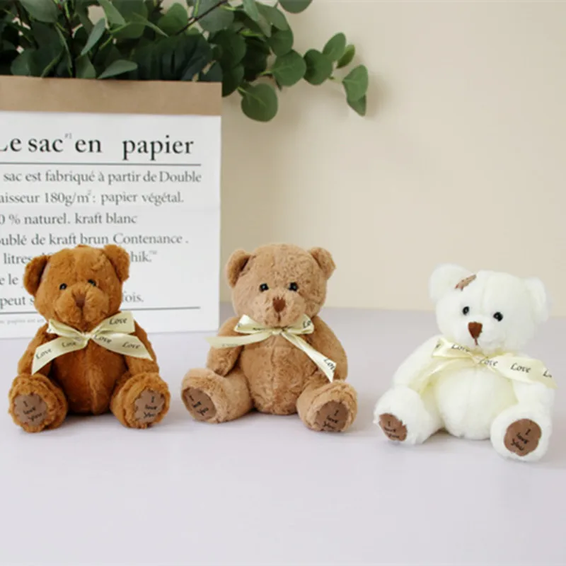 18cm 1pc Cute Bear Dolls Lovely Bear Stuffed Toy Soft Bear Toy Boys Girls Birthday Brinquedos Wedding Gifts