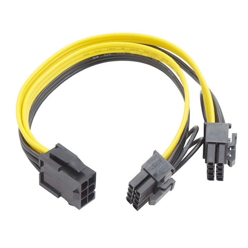 10 قطعة بطاقة الرسومات كابل الطاقة 6 دبوس أنثى إلى المزدوج 8 دبوس ذكر كابل محول 6 + 2 دبوس تمديد كابل لبطاقة الرسومات