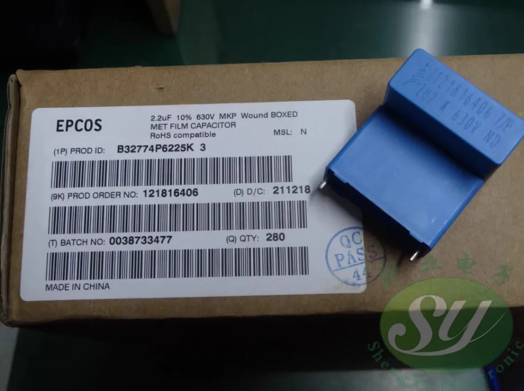 

EPCOS 2.2uf/630v 2u2 225 New 28MM film capacitor B32774P6225K