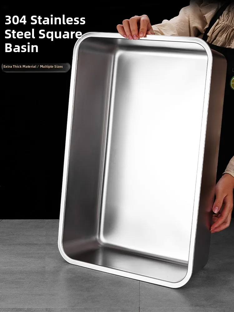 

Поднос из нержавеющей стали 304, глубокий прямоугольный, с крышкой, для сервировки буфета, матовый, для китайской кухни