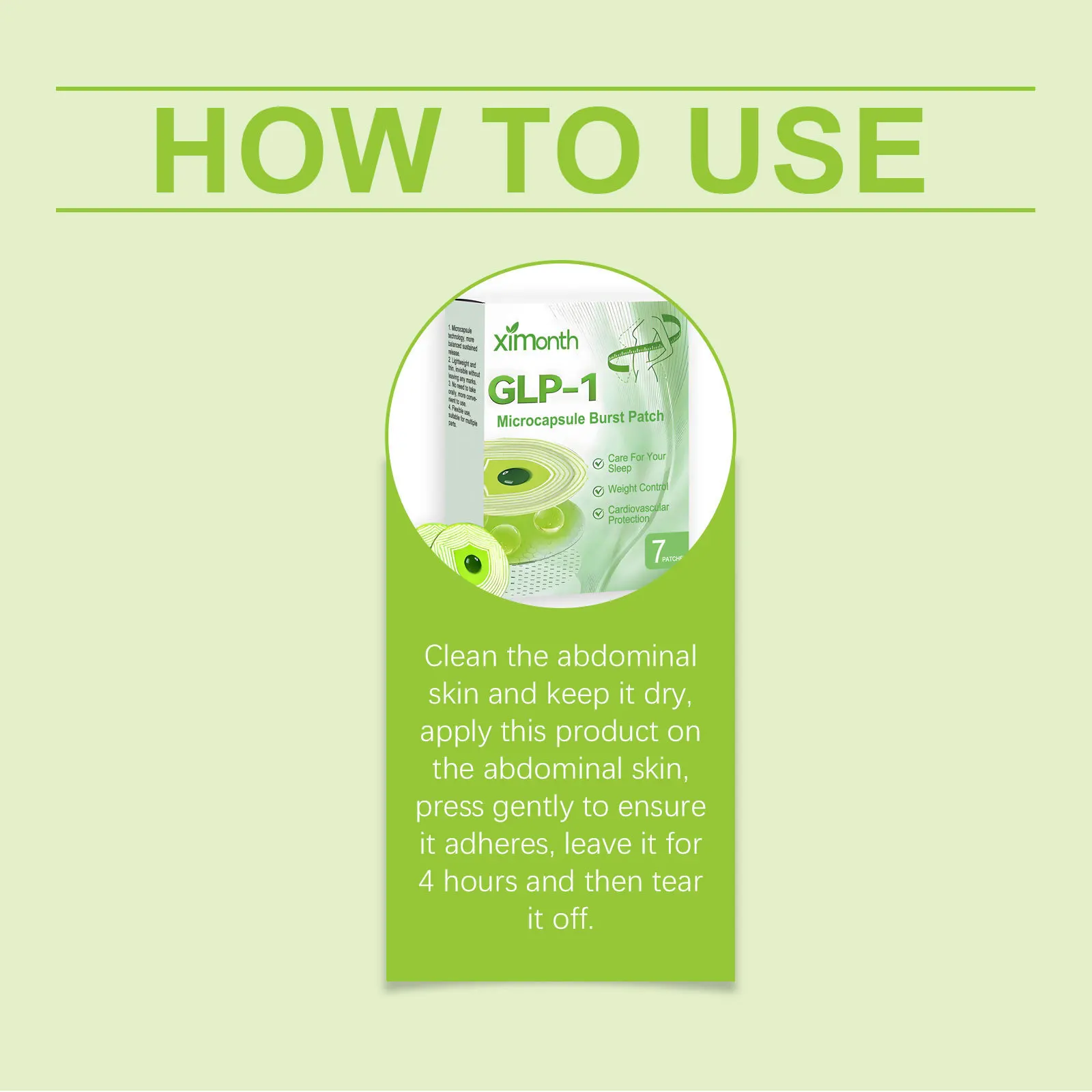 تتميز رقعة GLP-1 بخط خصر شفاف وتشكيل منحنى البطن بشكل طبيعي