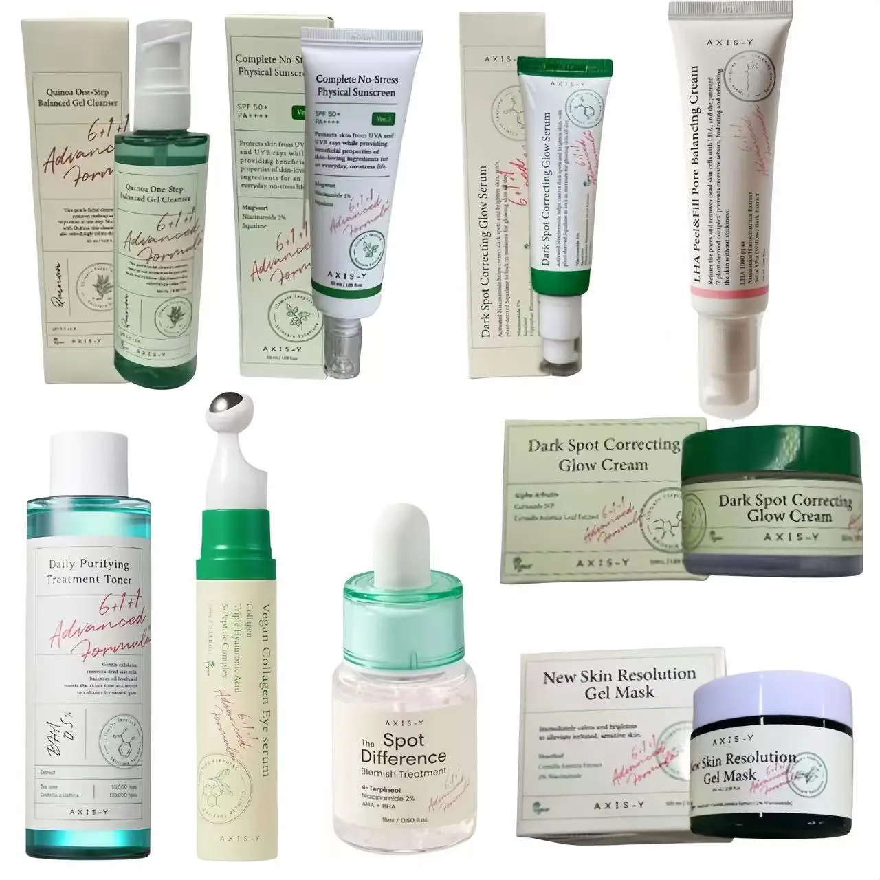 AXIS-Y سلسلة السيطرة على النفط كريم وجه حمض الساليسيليك جوهر مكافحة الشيخوخة كريم عين تبييض ترطيب تحسين المسام الموسعة