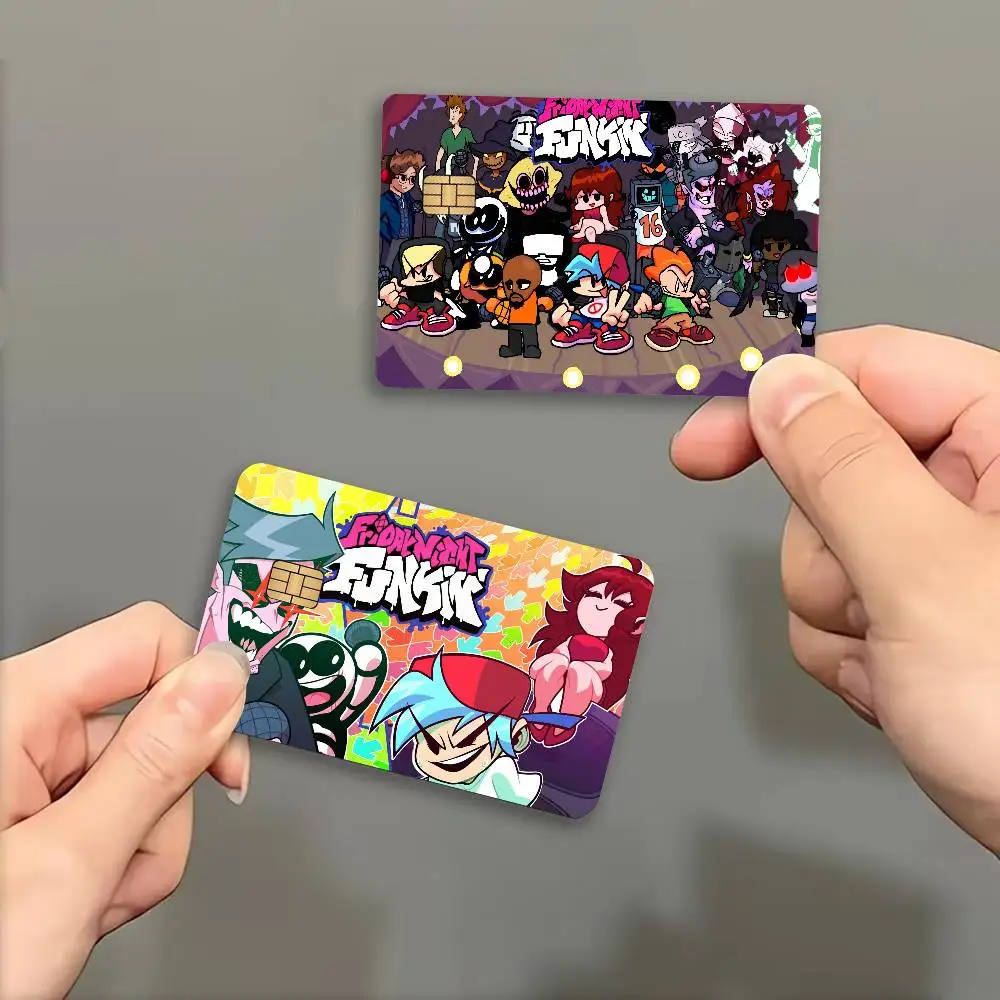 FNF Bad Time Trio Friday Night Funkin Diy Credit Debit Card Sticker Party Sticker Decoration Waterproof Chip Card Skin Sticker