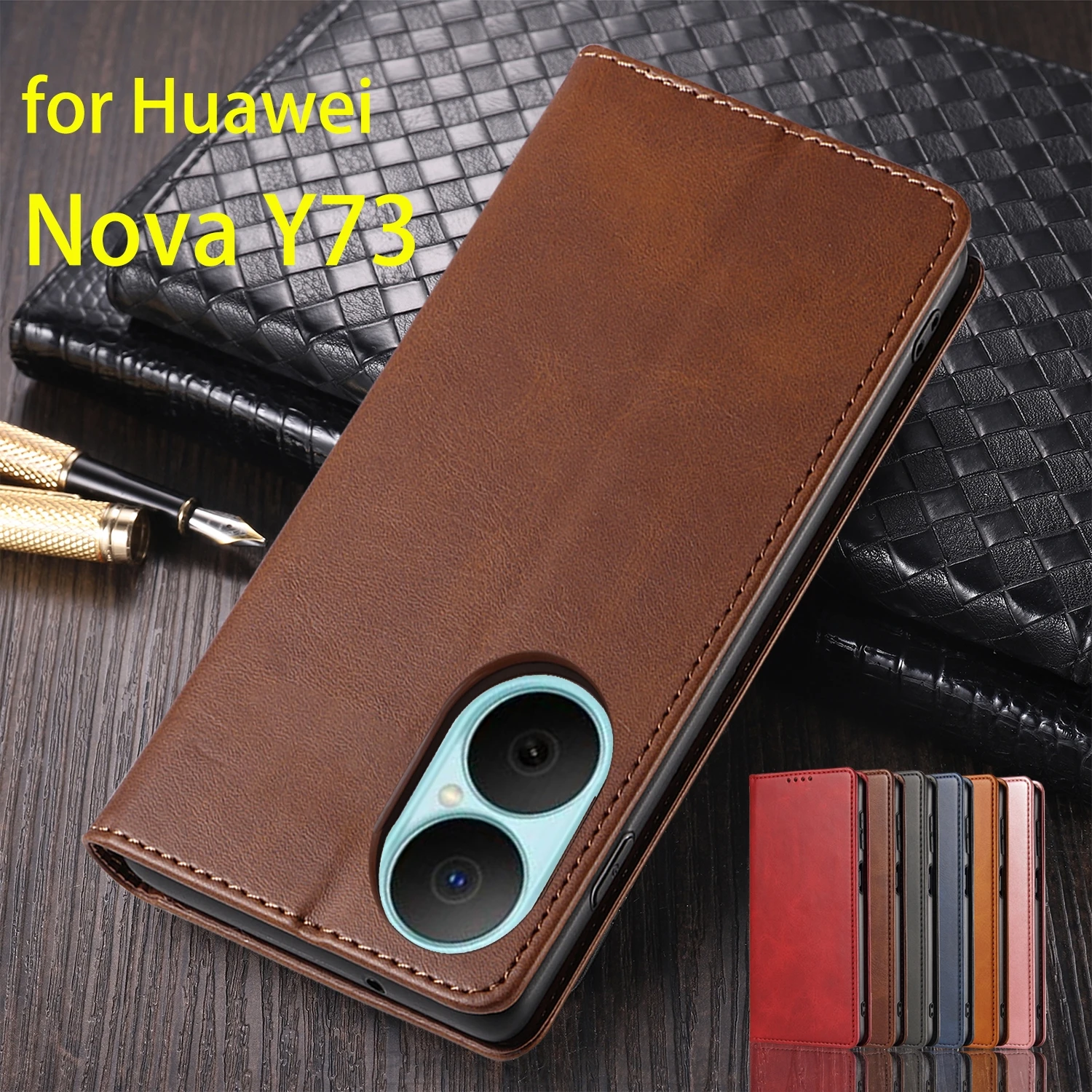 

Кожаный чехол для Huawei Nova Y73 MGA-LX3, флип-чехол, держатель для карт, кобура с магнитным притяжением, чехол-кошелек, чехол Capa Fundas Coque