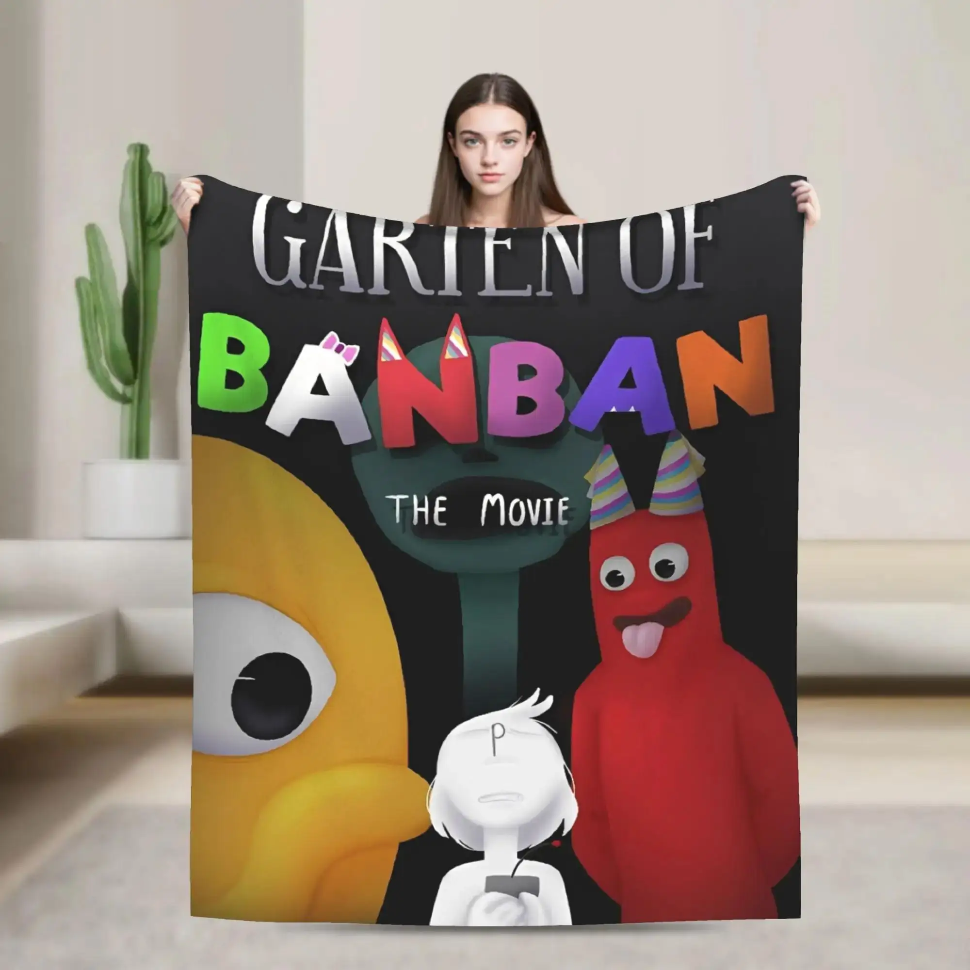

Garten of Banban Horror Game Flannel Blanket Super Warm Custom Bedspread for Living Room Picnic Bedding Throws