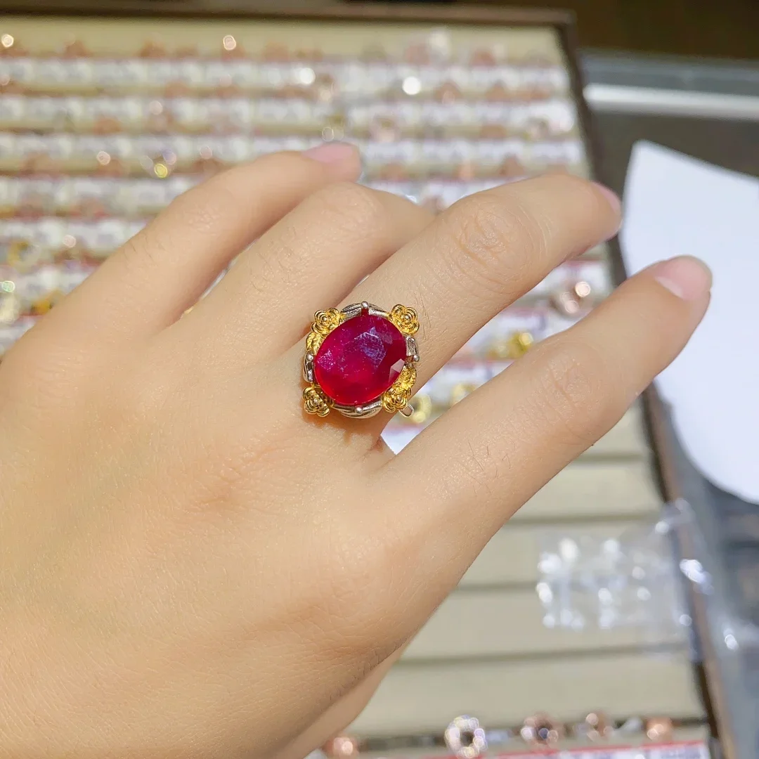 

Natural ruby ring sterling silver 925 wedding ring women's luxury free mail jewelry women's original jewelry boutique