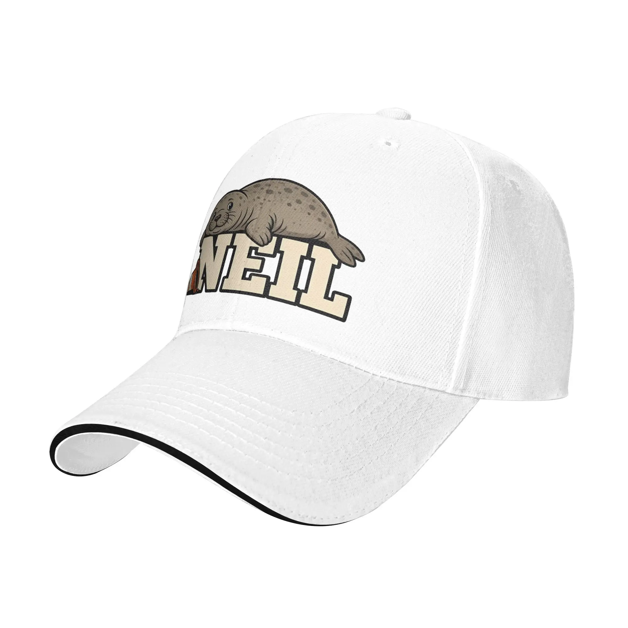 Neil the Seal Resting Baseball Caps Hip Hop Animal Sandwich Caps Unisex Adjustable Sun Hat Running Golf