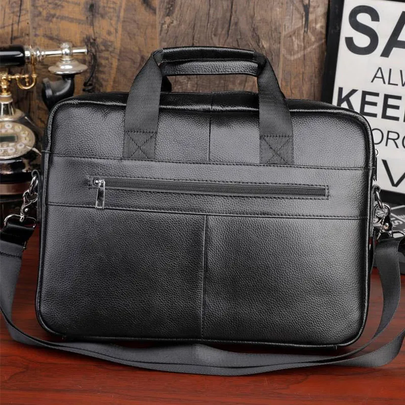 High Quality Briefcase for Men Genuine Leather Handbag Male Business Laptop Bag Large Men\'s Leather Shoulder Messenger Bag Totes