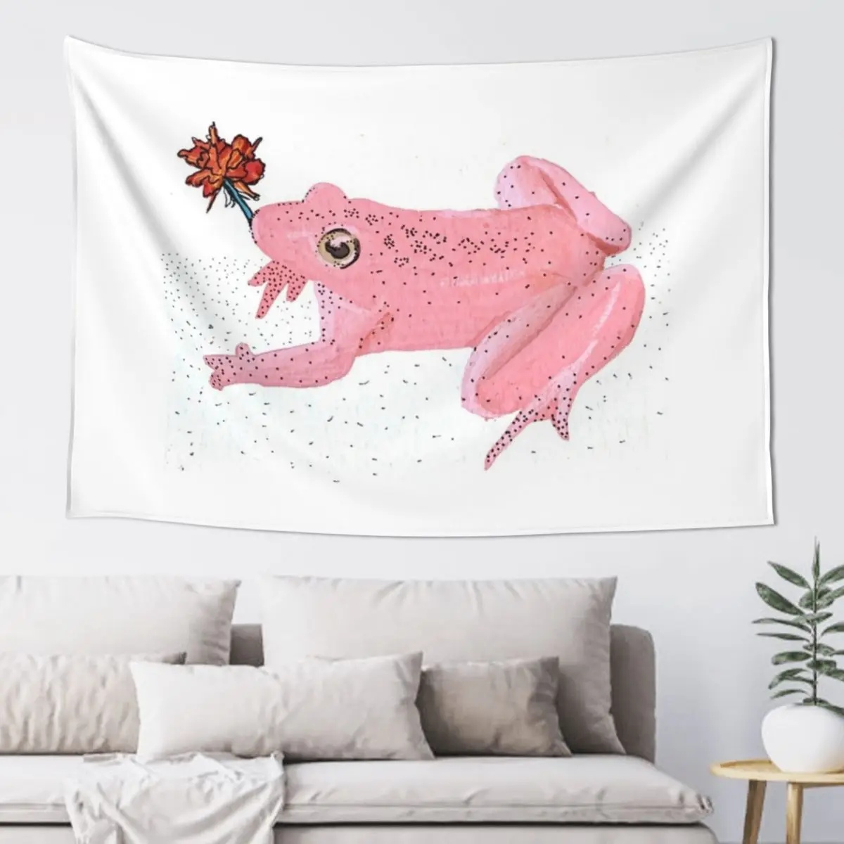 

Pink frog with pink Tapestry Home Supplies Decoration Bedroom Home Decor Aesthetic Tapestry