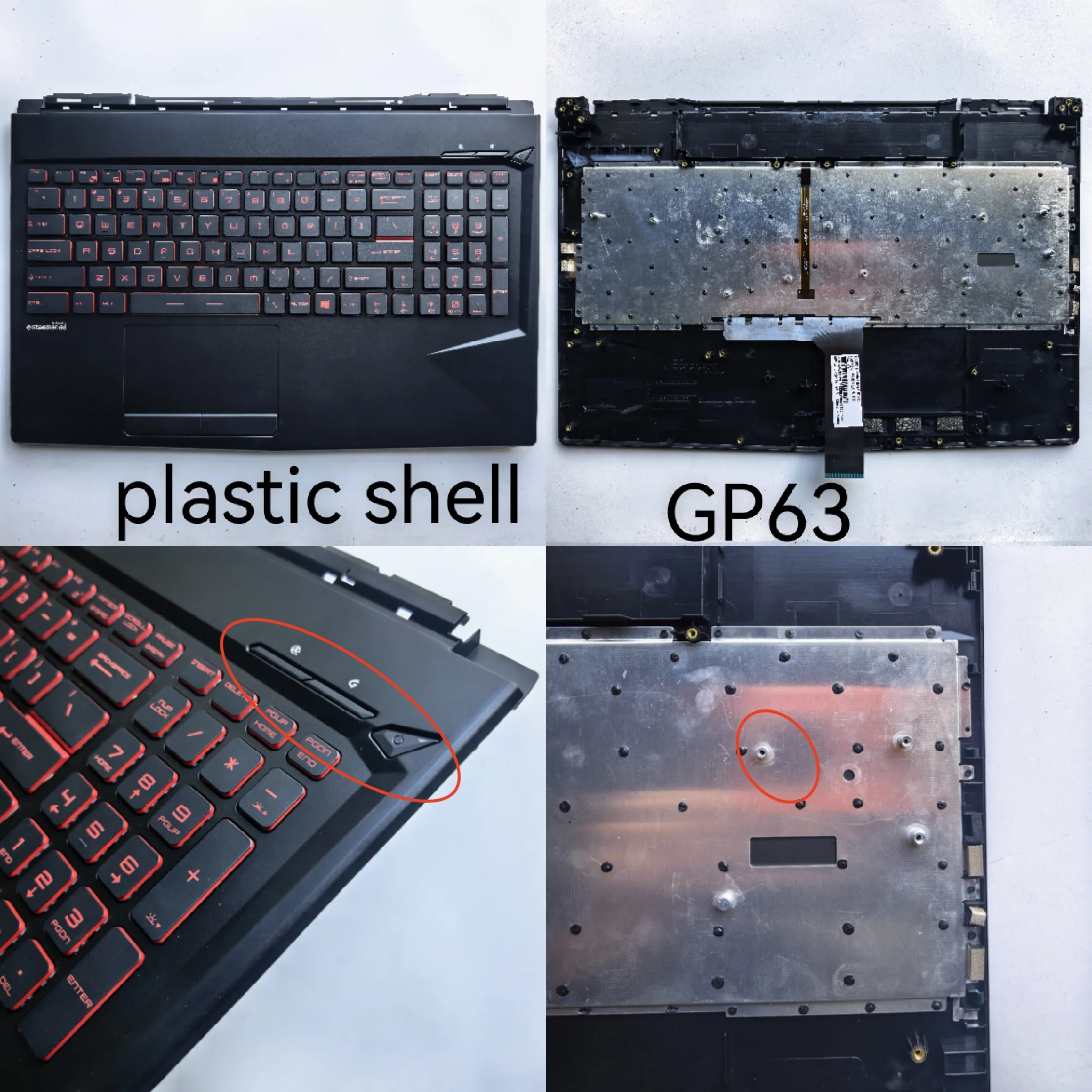 

US backlit New laptop palmrest cover with keyboard for MSI GP63