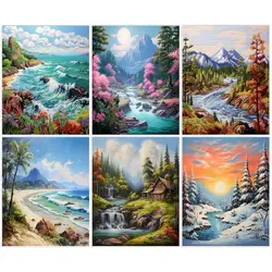 SDOYUNO Diamond Painting Landscape Kit Natural Scenery Full Diamond Embroidery Rhinestone Pictures Handmade For Home Wall Decor