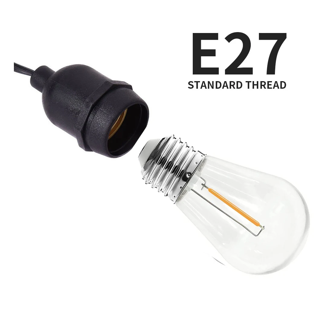 E27 LED S14 Vintage Edison Light Bulbs 3-5V 24V 110V 220V Shatterproof Waterproof 2700K Warm White Outdoor String Light Bulbs