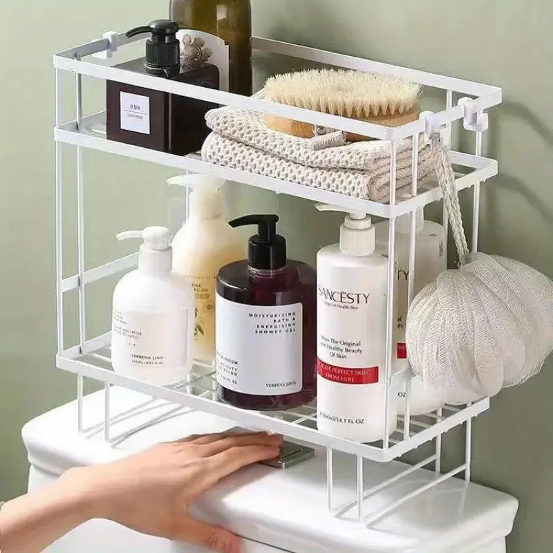 Multi Functional Over The Toilet Bathroom Storage Rack with Punch Free Design Organize Your Bathroom Accessories Effortlessly