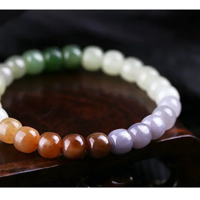 free shipping He tian jade gradual change multi treasure hand string women jewelry charm bracelet men bracelets retro sales wolf