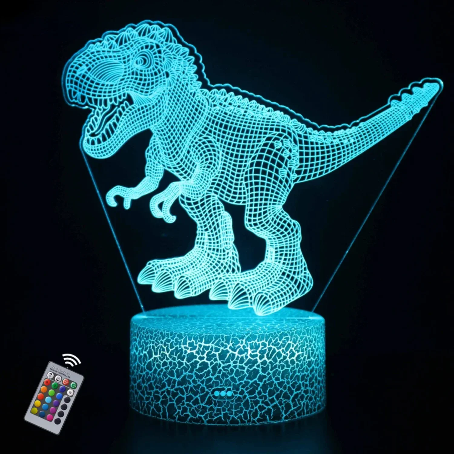 3D Dinosaur Lamp Led Night Light 16 Colors with  Control USB Nightlight Child Birthday Christmas Gift   Boys