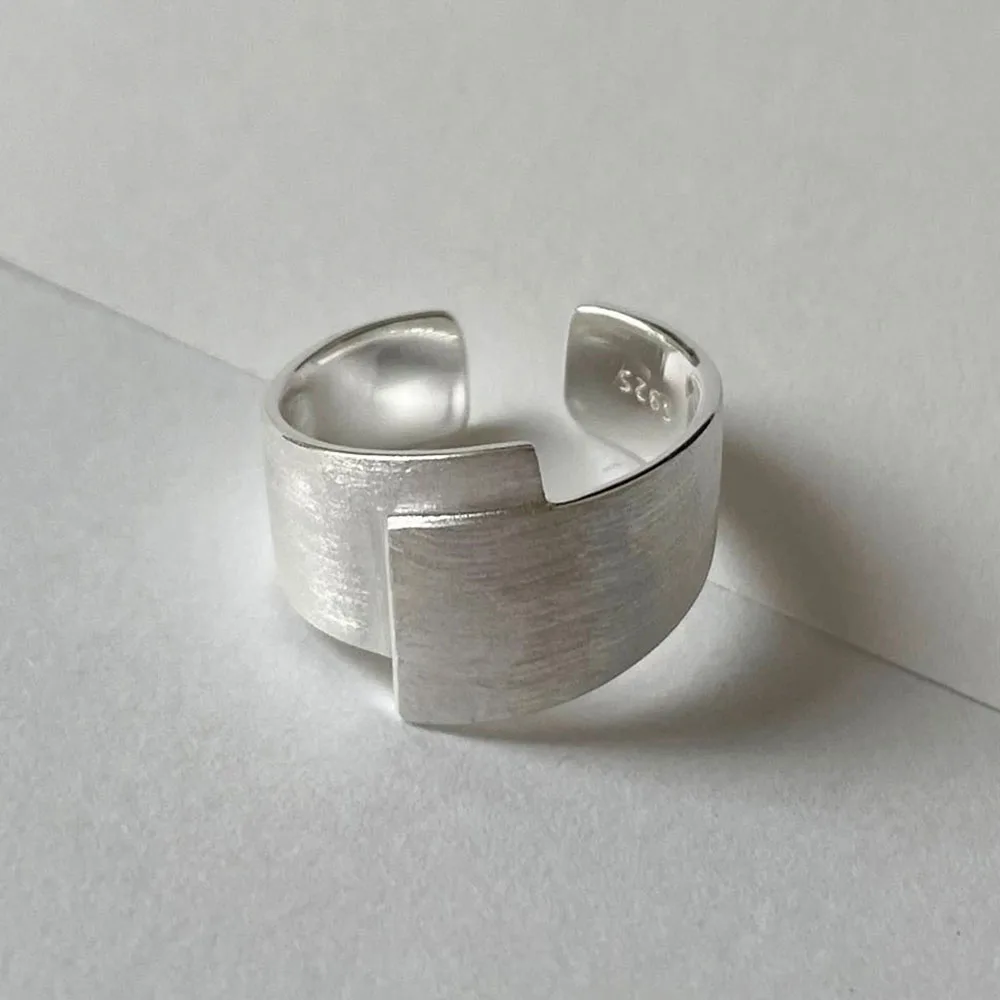 Bagues en argent Sterling 925 pour femmes et hommes, Couple minimaliste, fait à la main, Simple, rétro, bijoux de fête, cadeau pour prévenir les allergies