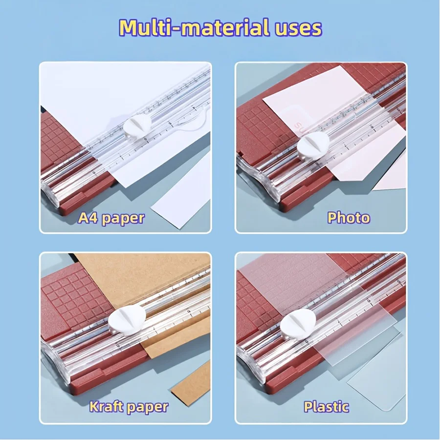 Taglierina di carta bidirezionale multifunzionale 1PC, utensile da taglio per processo di tagliatrice di carta portatile! Materiale scolastico e per ufficio