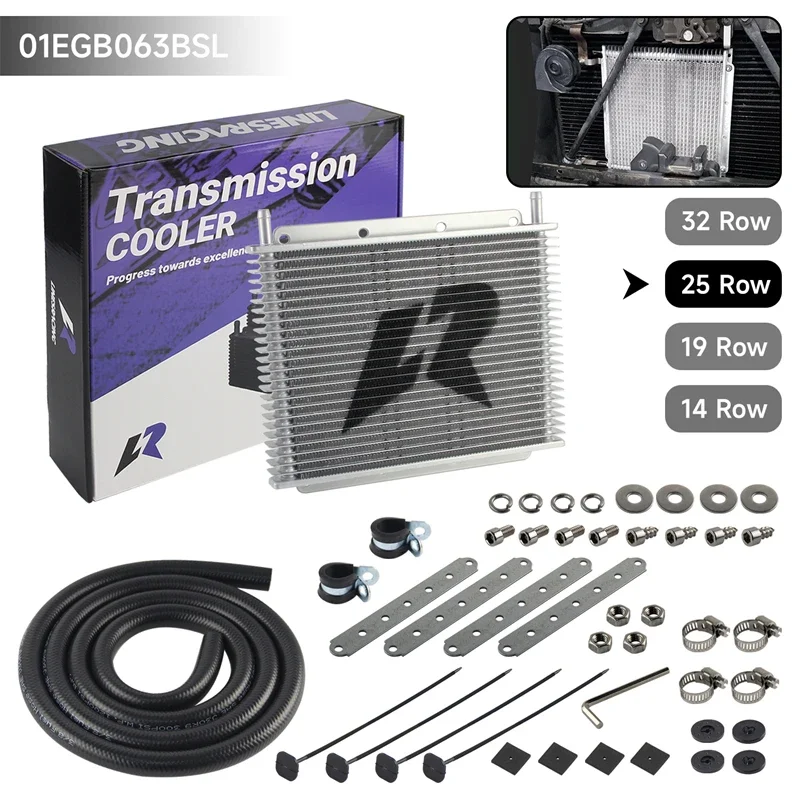 Tube&fin Oil Cooler Kit 25 Row Transmission Universal 11