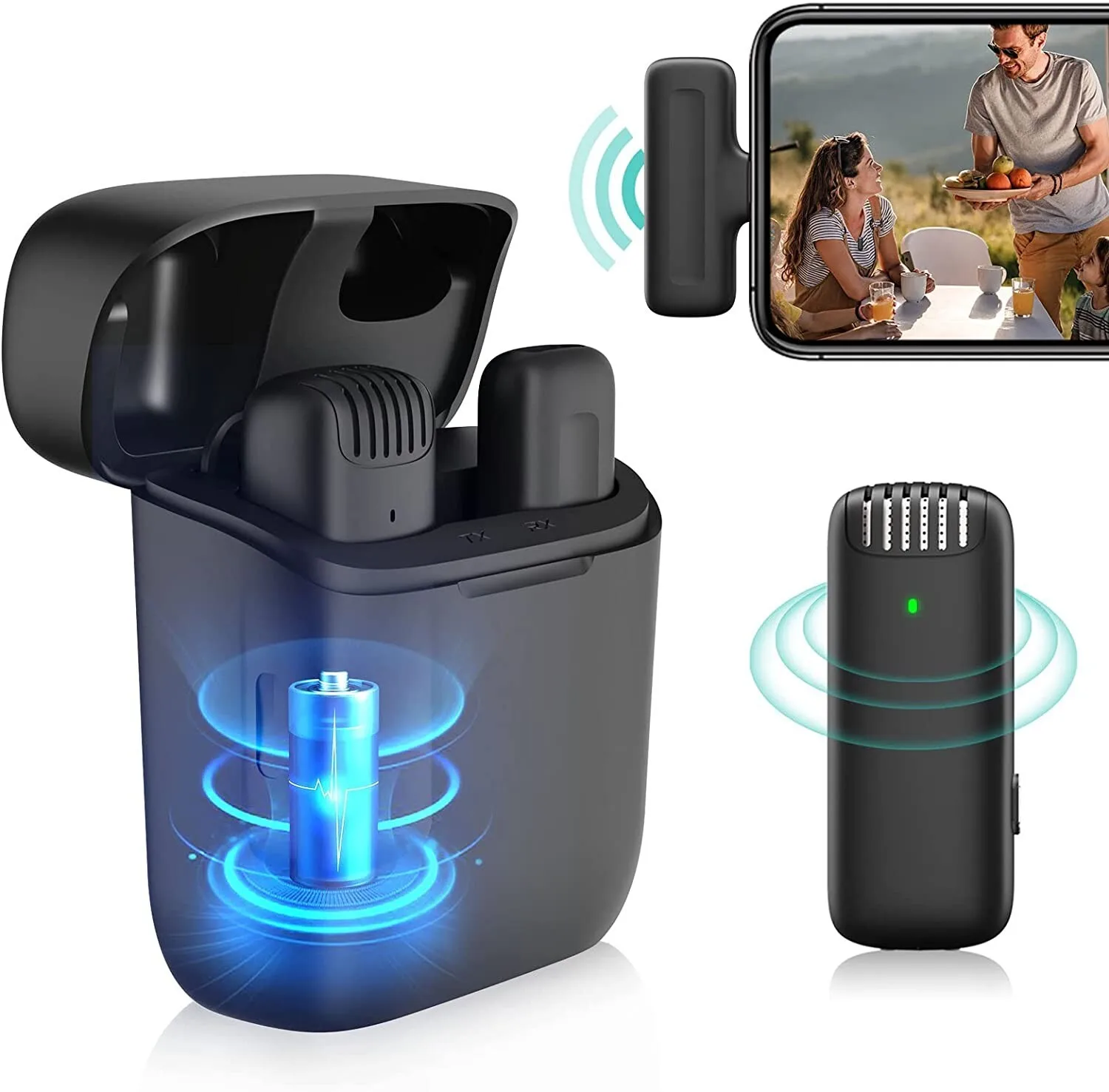 

Wireless Lavalier Microphone For iPhone iPads Video Recording, Live Streaming US