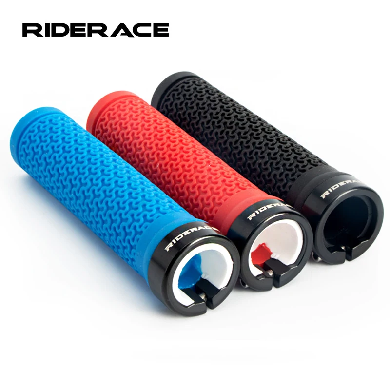 MTB Grips Bike Cuffs Rubber Aluminum Alloy Lock on Bicycle Handlebar Handles Anti Slip Cycling Handlebar Cover MTB BMX Bike Grip