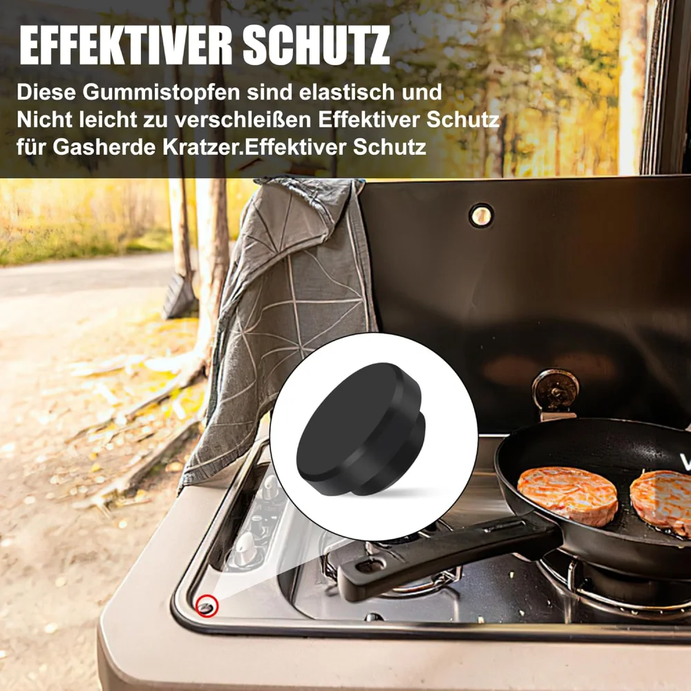 16-teiliges Gummistopfen-Set, schützende Gummistopfen-Set für Gasherde, Halter, Gummi-Abdeckkappen, kompatibel mit Dometic, Smev und Thetford