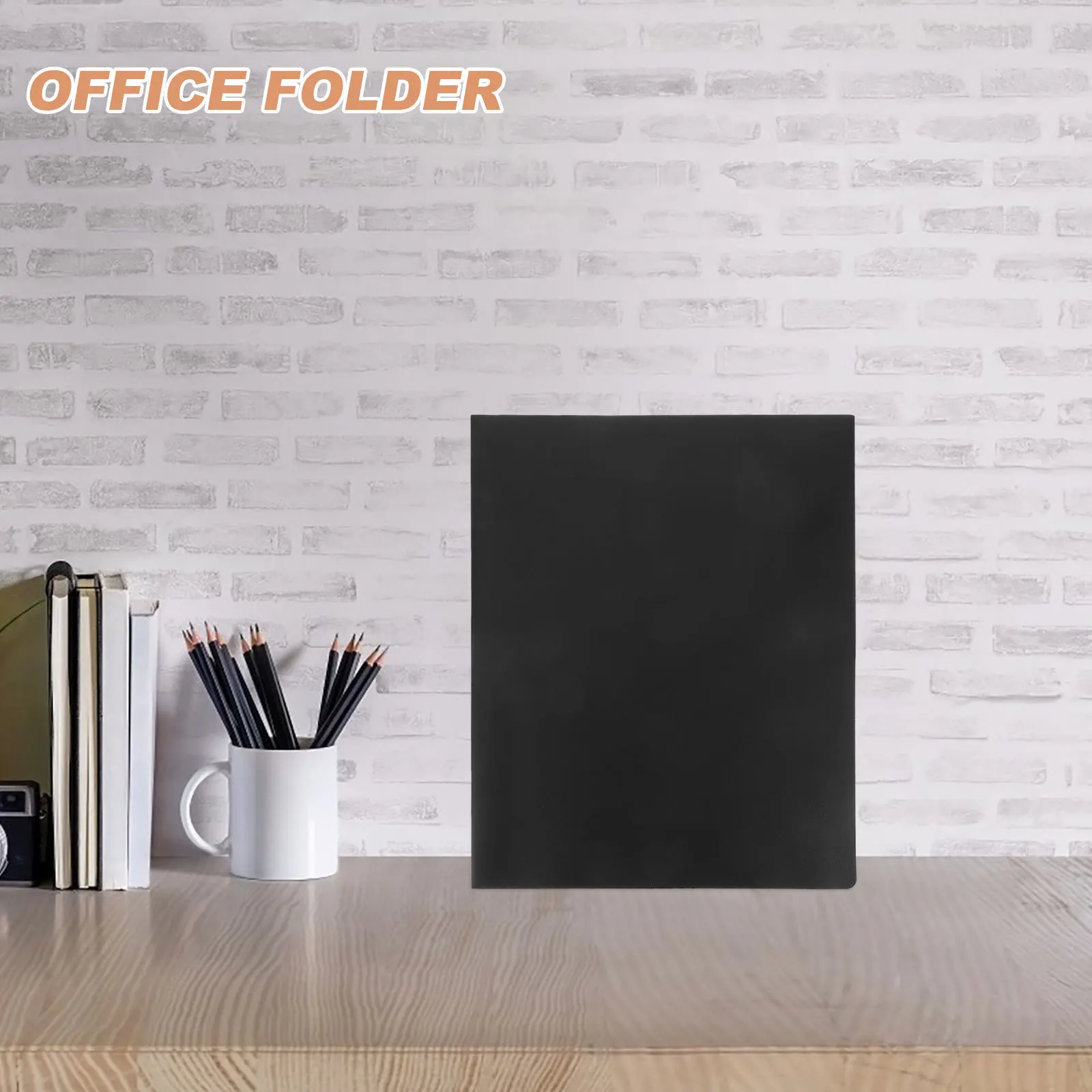 

File Holder Document Organiser Folder Heavy Black Folders with Pockets and Prongs