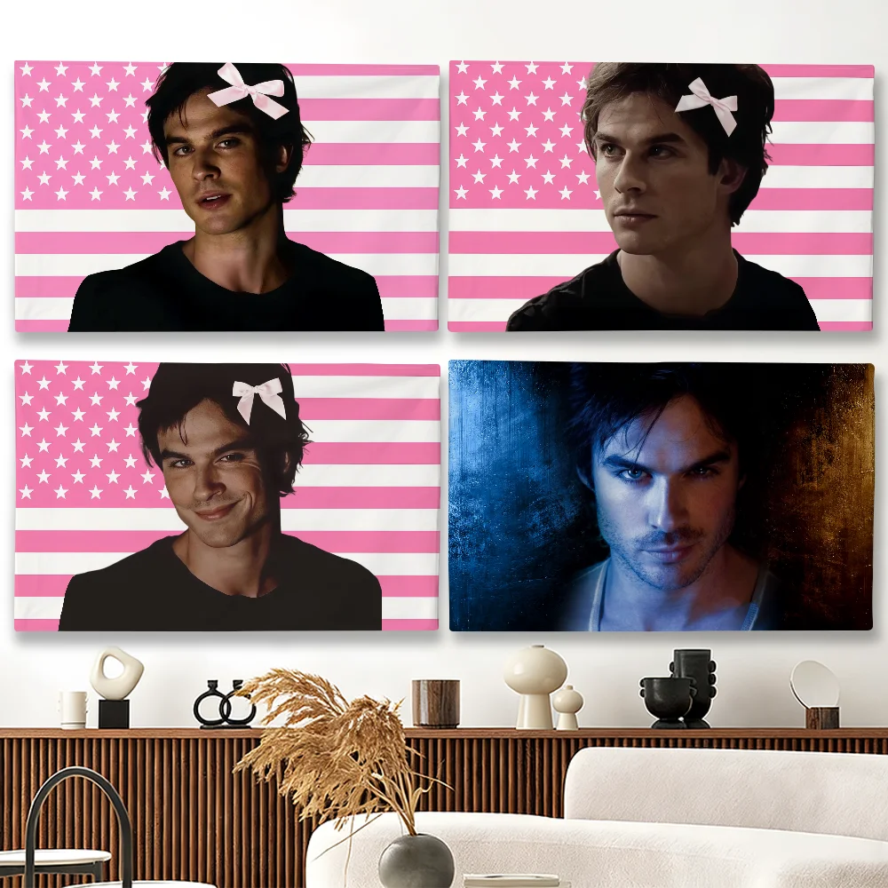Damon Salvatore The V-Vampire D-Diaries Flag Suitable For Party Club Outdoor In…