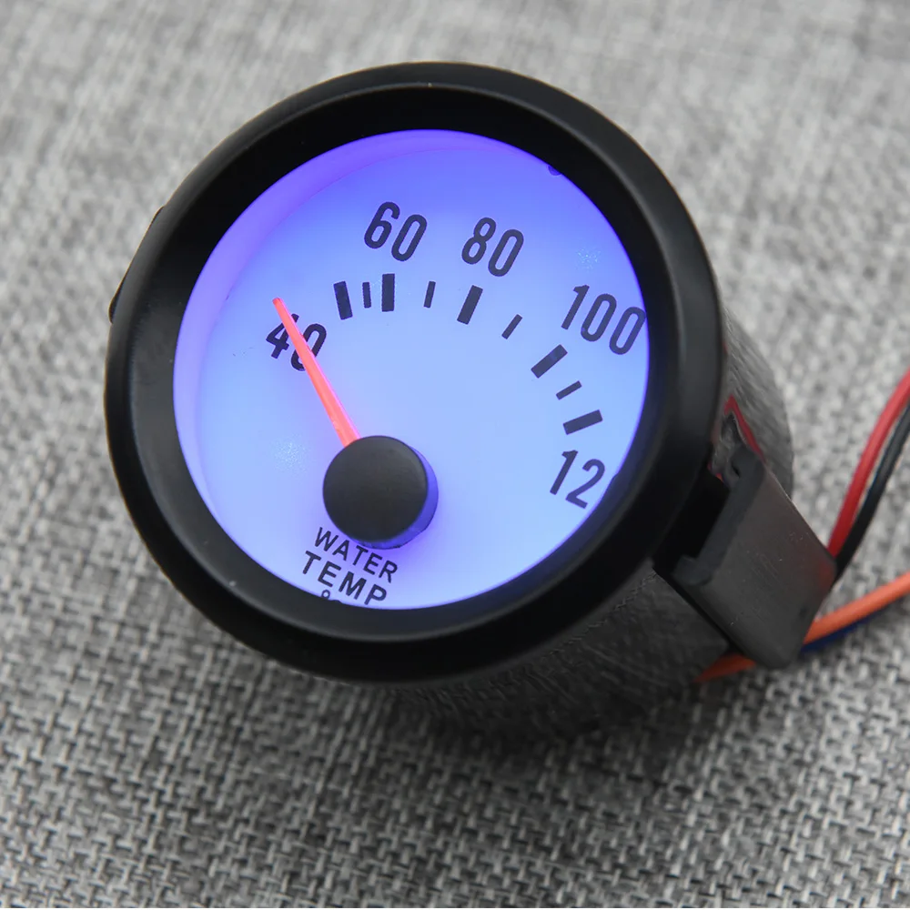 52MM Racing Gauge 40~120 Celsius Water Temperature Gauge with sensor 1/8 NPT Water Temp Joint Pipe Sensor Radiator 26mm-40mm