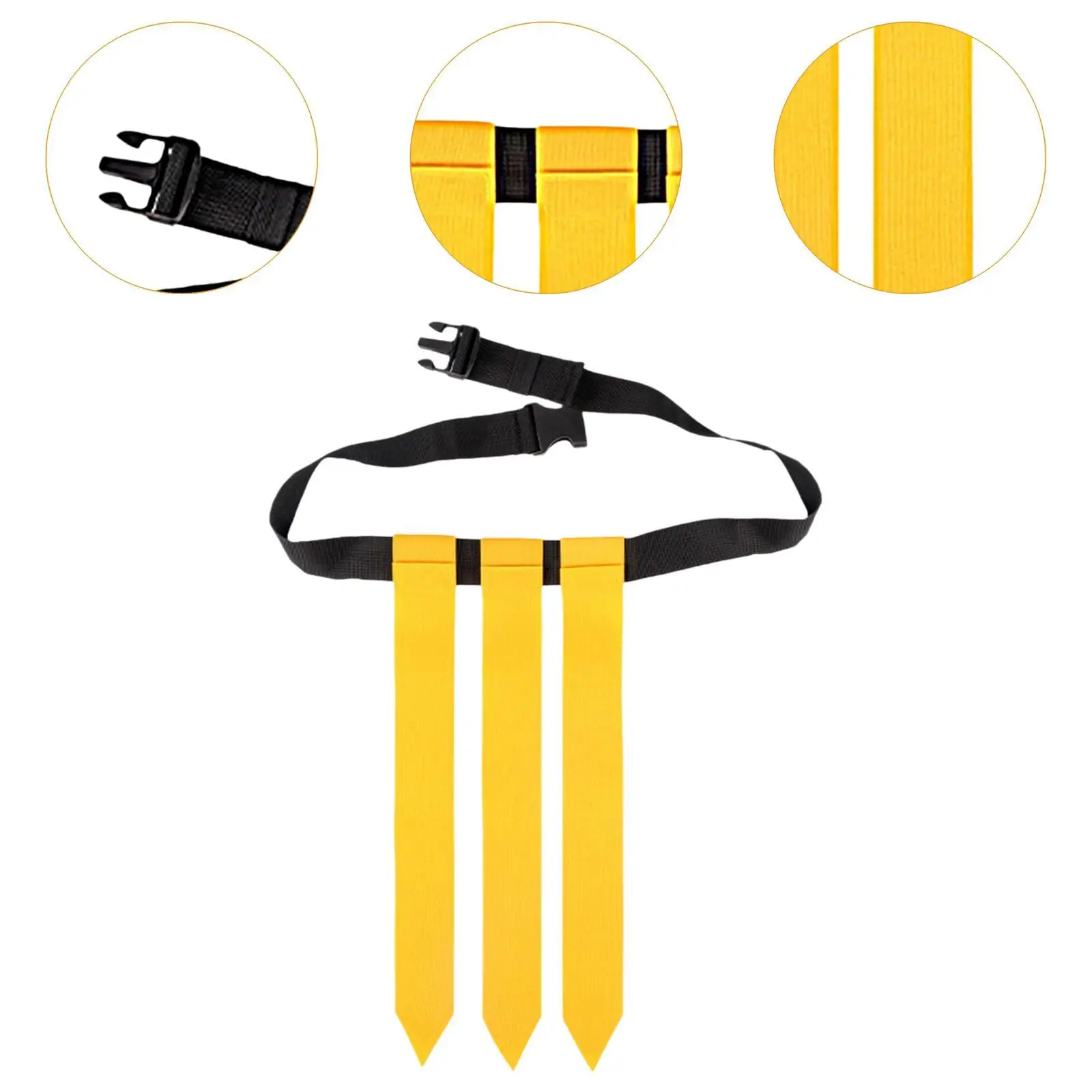 2Pcs Adjustable Flag Football Belt Flag Football Set Outdoor Sports Multiuse Rugby Waist Flag with Flags for Match Adults