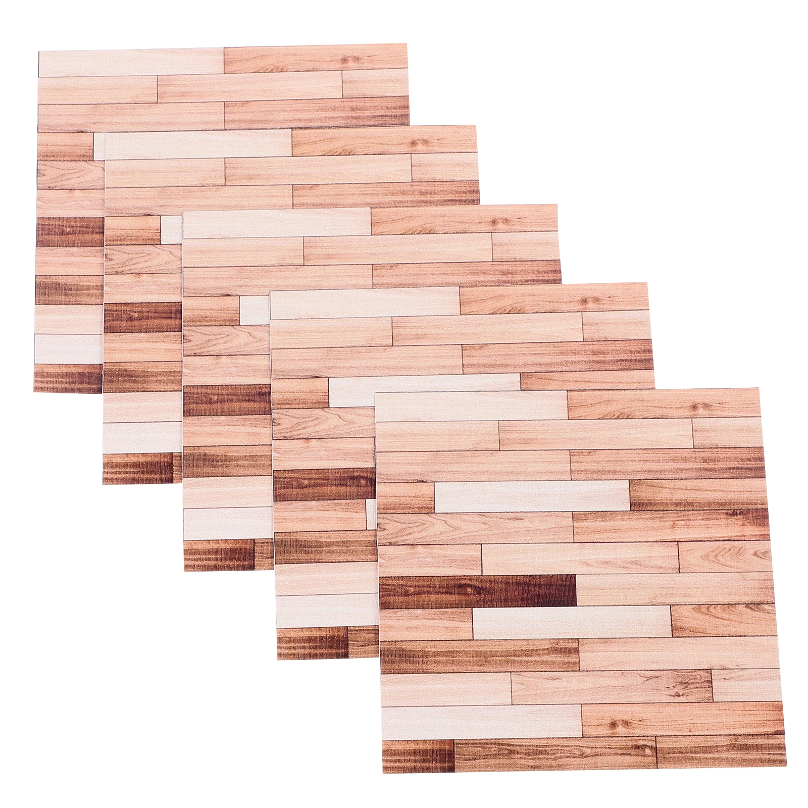 5 個粘着壁板壁紙 10 × 10 センチメートルドールハウス床ステッカーミニハウス床紙ステッカーミニハウスアクセサリー