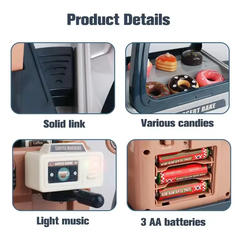 Koffiezetapparaat Speelgoedset Keukenspeelgoed Simulatie Voedsel Brood Koffie Taart Fantasiespel Winkelen Kassa Speelgoed Voor Kinderen Geschenken