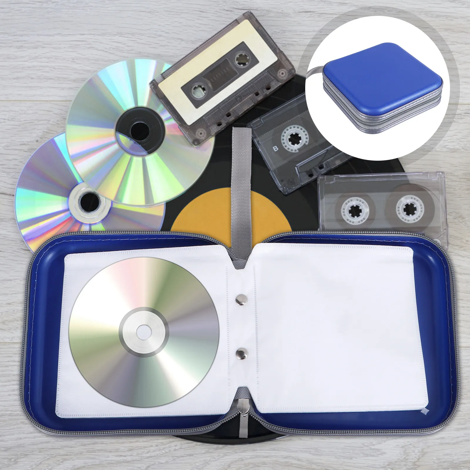 40 Capacity Plastic Cd Storage Bag Heavy Duty Dvd Storage Wallet Soft Shockproof Space Saving Disc Holder Case Pouch
