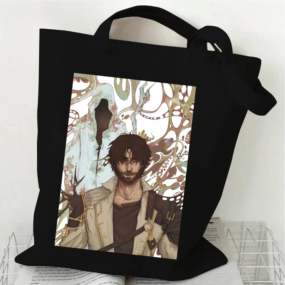 Arcane-Jayce Graffiti Print Shoulder Bag Women Men Canvas Tote Bag Shopper Bags Teen Handbag