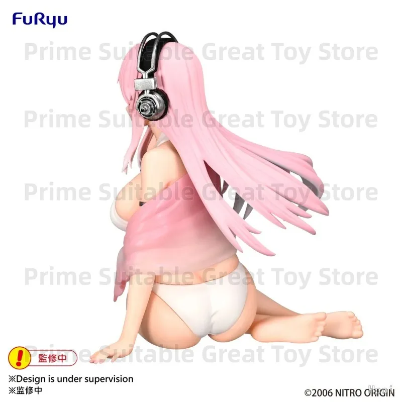 【In Stock】FuRyu Super Sonico Noodle Stopper White Bikini Ver 11cm Anime Figure Model Toy Gift&Collection view 3