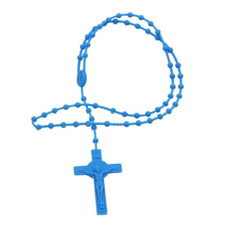 Y5GC Luminous Rosary Beads Necklace Antique Pendant Necklace Long Chain Necklace Plastic Material Jewelry Gift for Women Girl