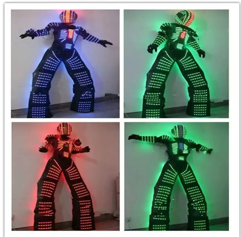 

Stage Light Laser Show Traje LED Luminous Robot Costume Kryoman Light Robot Suit David Guetta LED Stilts Walker Clothes