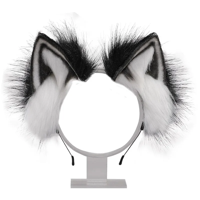 Japanese Lolita Headwear Cat Ear Fox Plush Hair Clips Hair Accessories Hand-made Simulation Beast Ear Hair Band