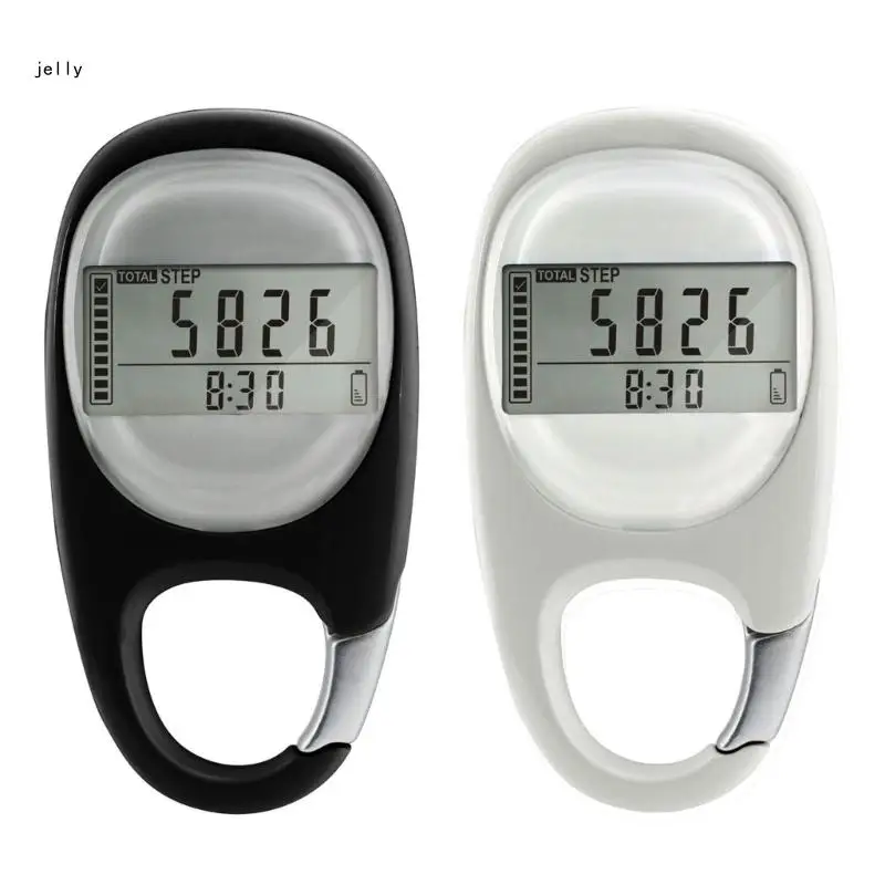 448C Small Digital Pedometer with Clip Walking 3D Pedometer Simple Step Counter