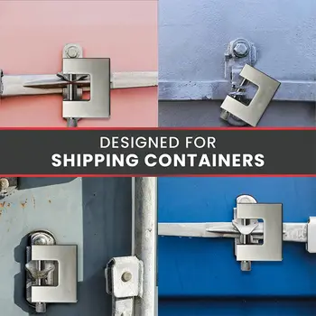 帶鑰匙的掛鎖,高安全性,3把鑰匙,重型D型鎖 - 用於保護車庫門、貨櫃、大門和倉庫 6 最佳銷售 車庫鎖 - №3